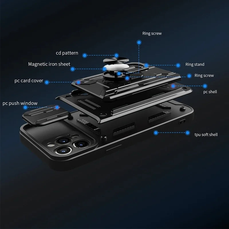 Case For iPhone 15, 14, 13, 12 with Card Slot